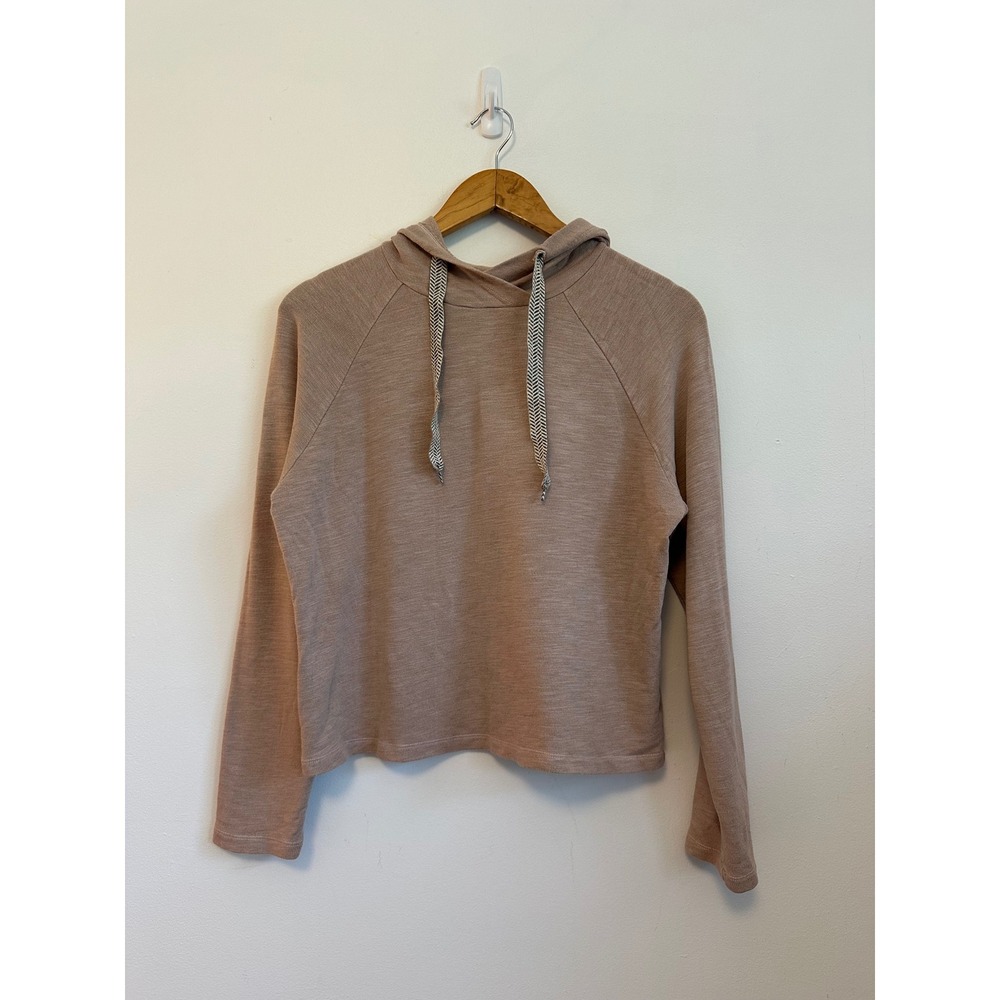 Monrow Mauve Heathered French Terry Raglan Hoodie | Size Small
